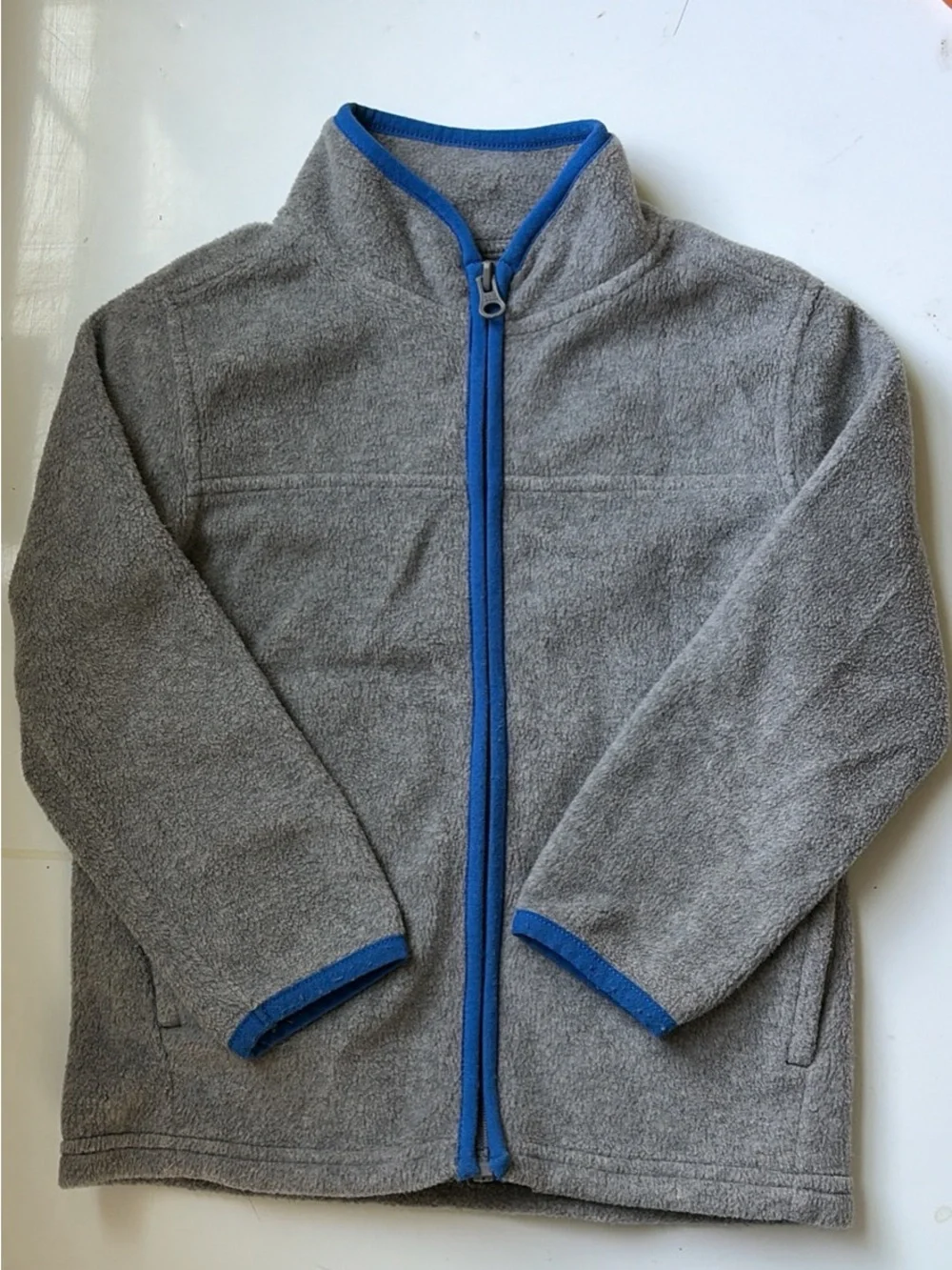 OshKosh B'gosh Gray Fleece Jacket with Blue Trim